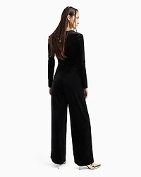 V-neck midi dress with contrasting logo