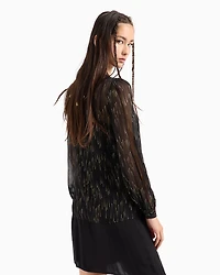 Oversized voile shirt with lurex details