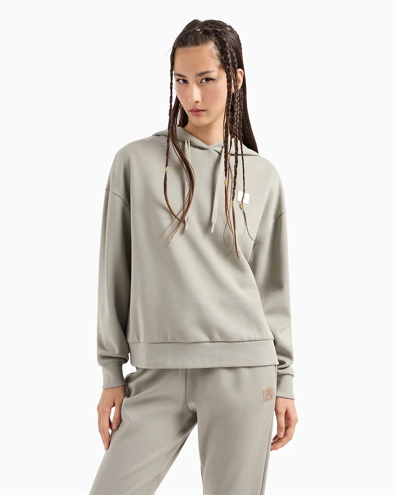 Stretch double knit hoodie