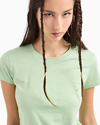 Slim fit pima cotton t-shirt with tone-on-tone logo