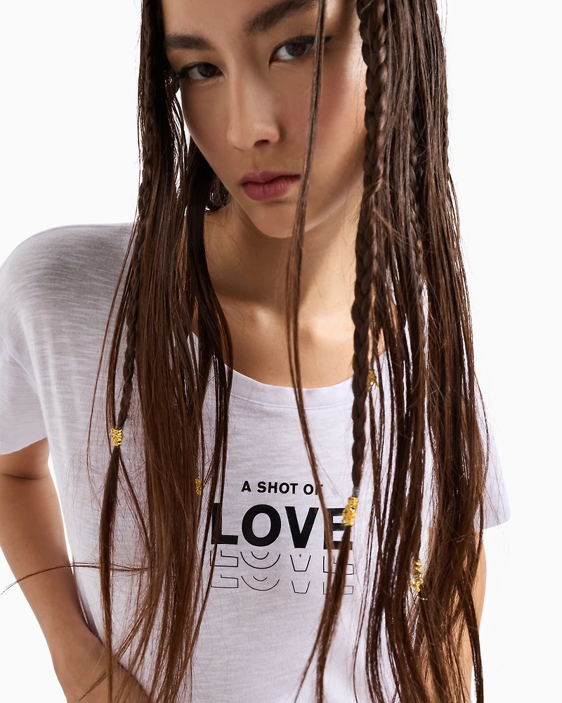 Relaxed fit T-shirt with "A shot of love" writing