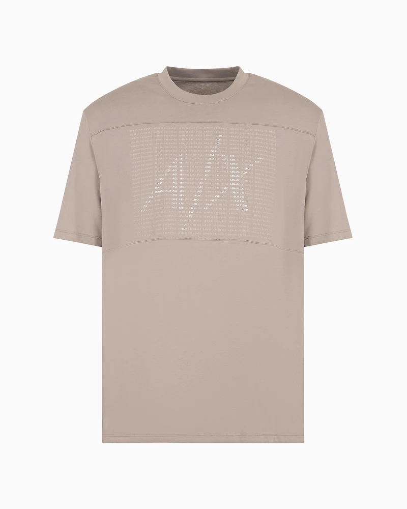 Regular fit heavy cotton T-shirt with stencil logo
