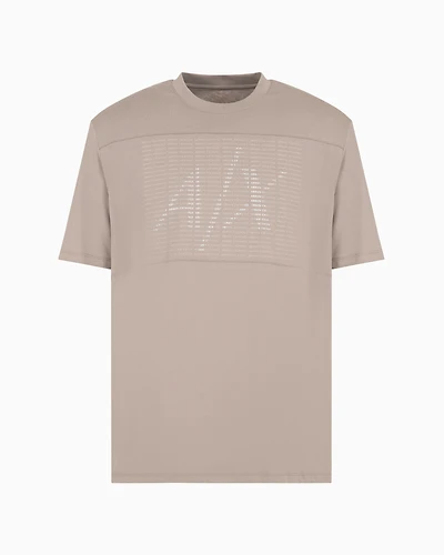 Regular fit heavy cotton T-shirt with stencil logo