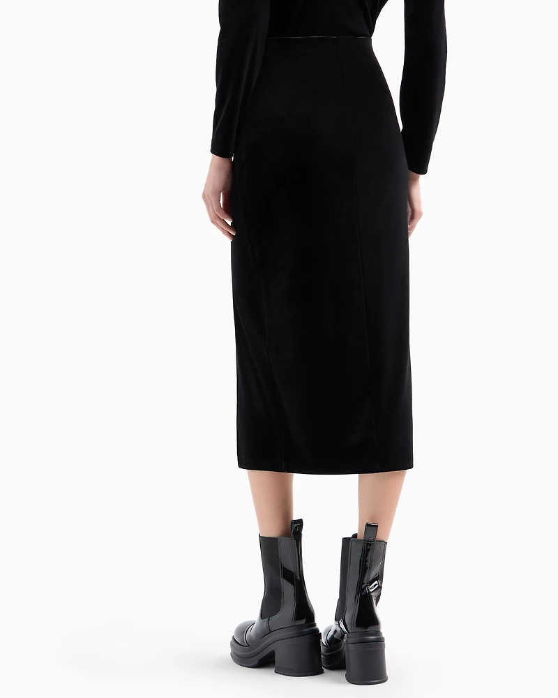 Velvet pencil skirt