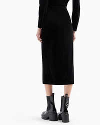 Velvet pencil skirt