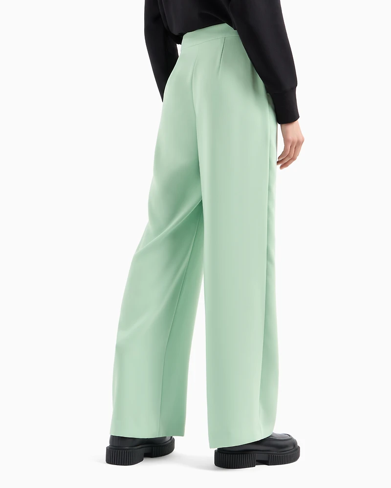 Palazzo pants with jewel button