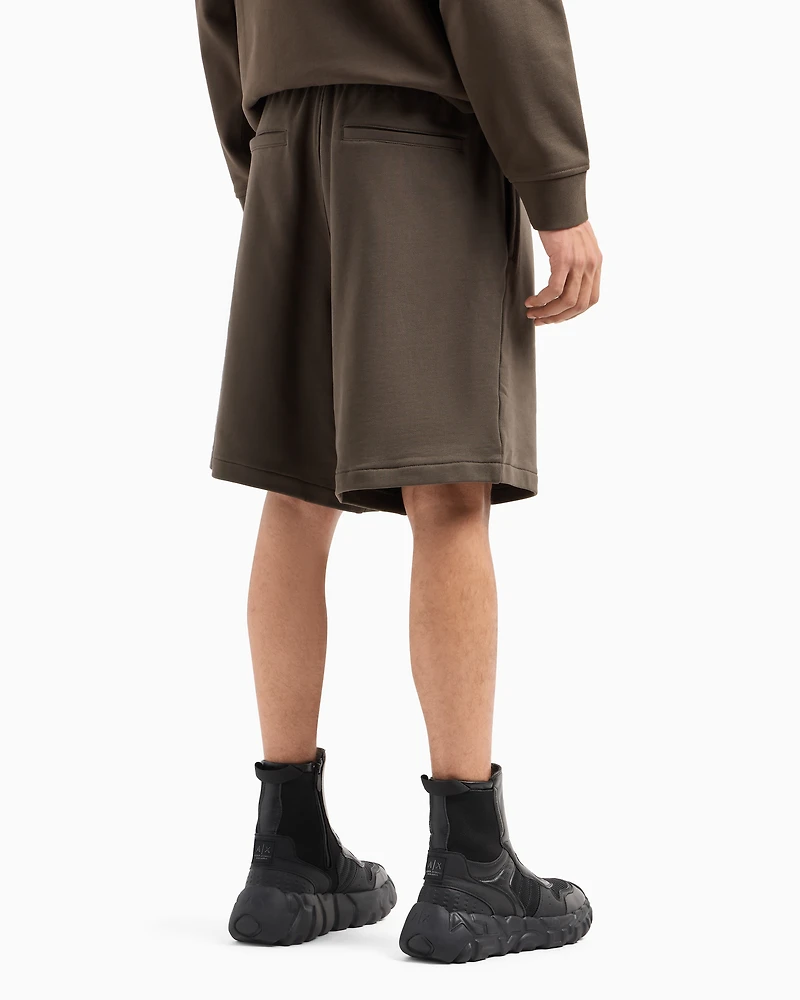 French terry cotton Bermuda shorts with contrasting pocket