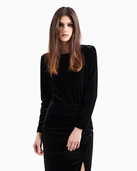 Velvet long sleeve bodysuit