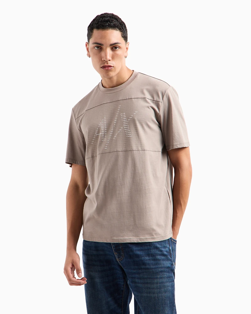 Regular fit heavy cotton T-shirt with stencil logo