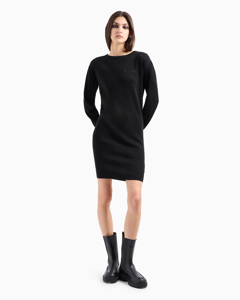Midi dress knit with backless