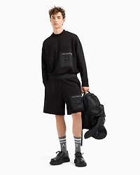 Crewneck sweatshirt with zip-up pocket
