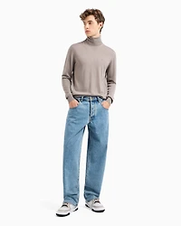 Virgin wool turtleneck sweater