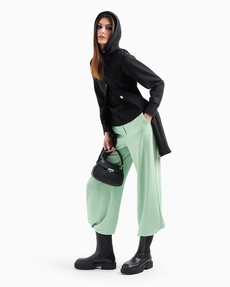 Palazzo pants with jewel button