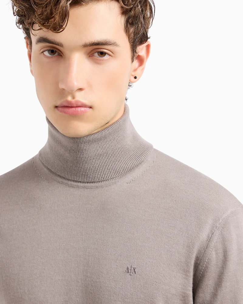 Virgin wool turtleneck sweater