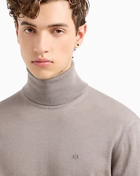 Virgin wool turtleneck sweater