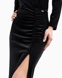 Velvet pencil skirt