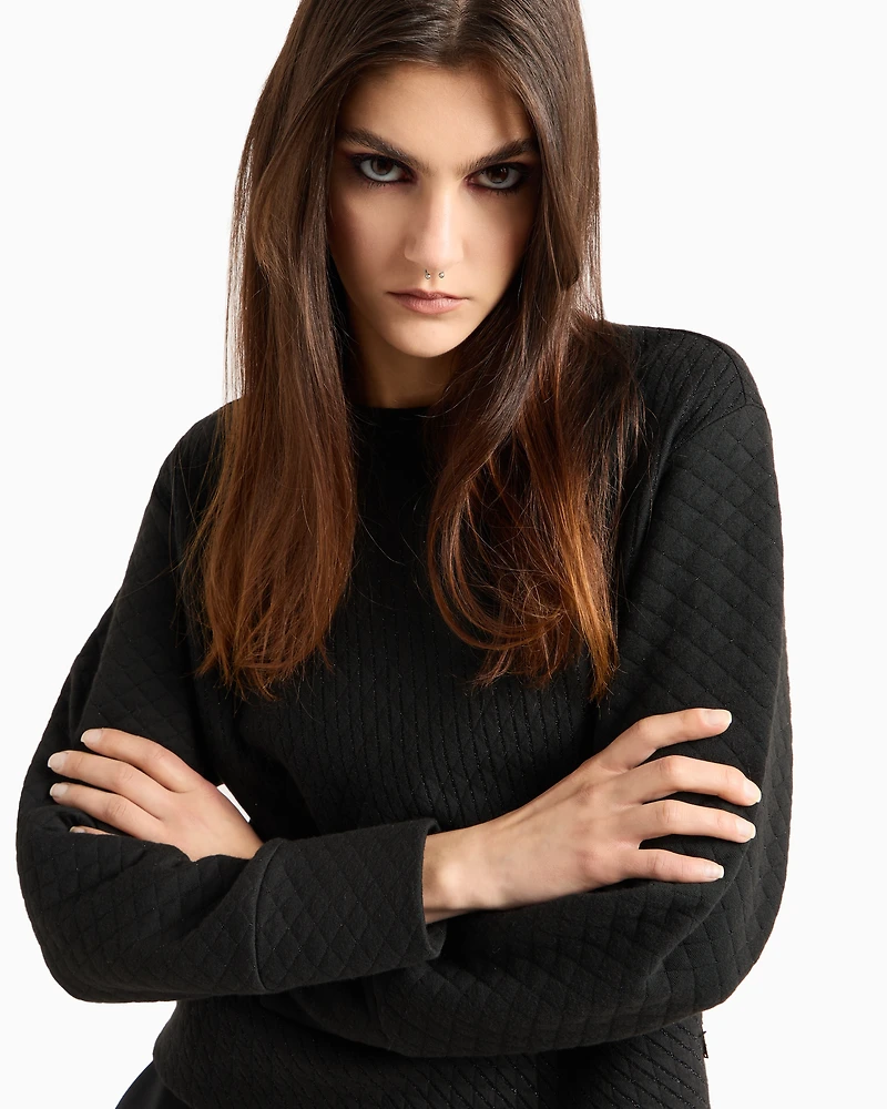 Crewneck sweatshirt with maxi print on the back ASV cotton