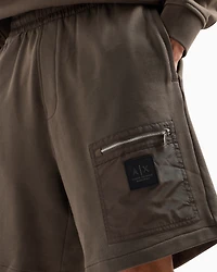 French terry cotton Bermuda shorts with contrasting pocket