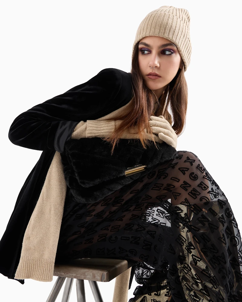 Ribbed beanie hat with cuff