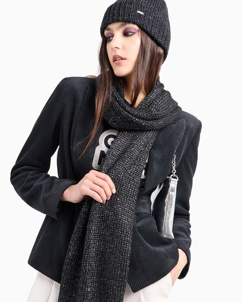 Set with melange scarf and hat