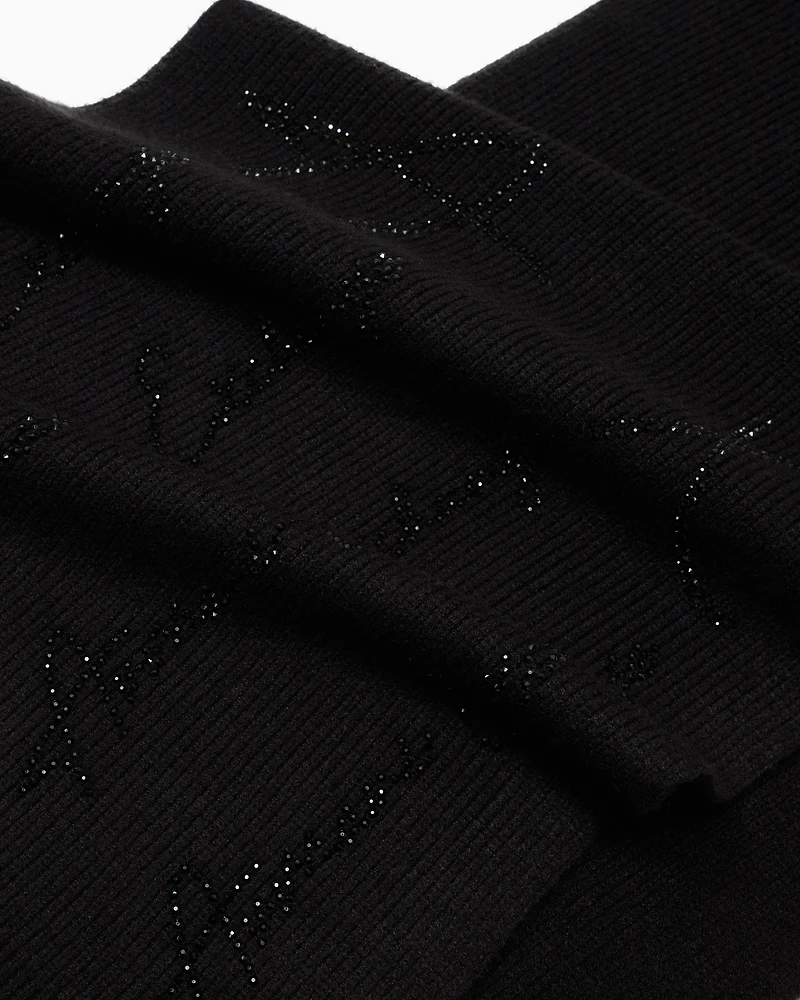Scarf with lurex logo