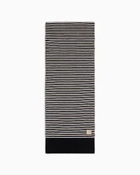 Striped scarf with logo patch
