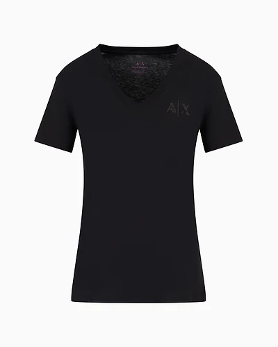 Regular fit V-neck T-shirt fabric