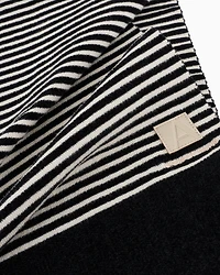 Striped scarf with logo patch