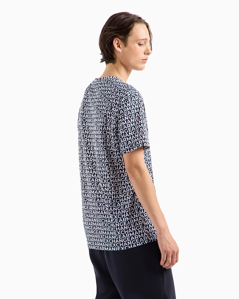 Regular fit T-shirt allover monogram cotton ASV