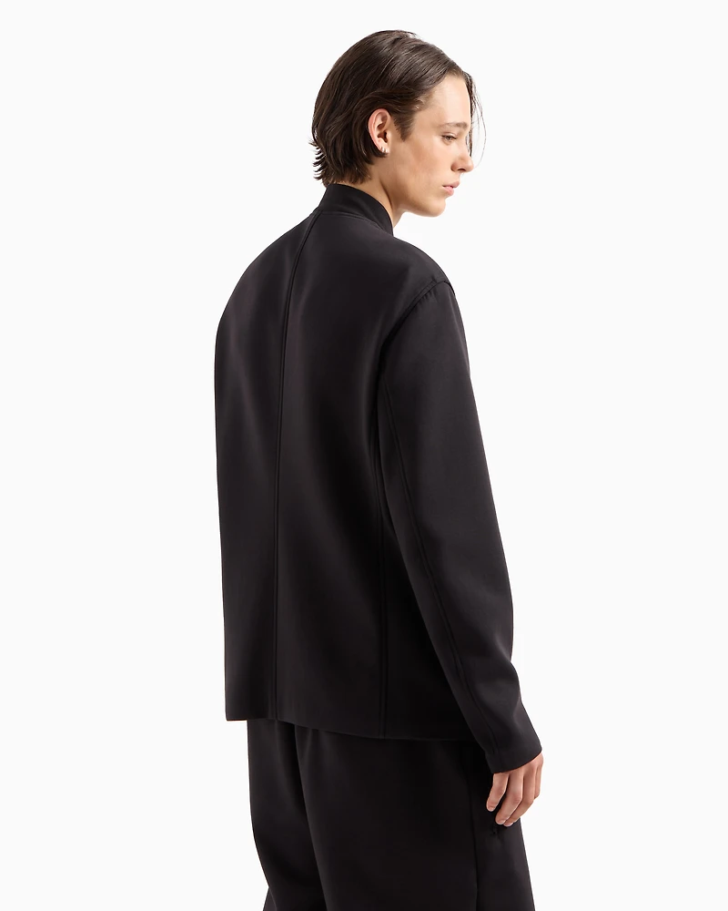 Bonded cotton long zip jacket
