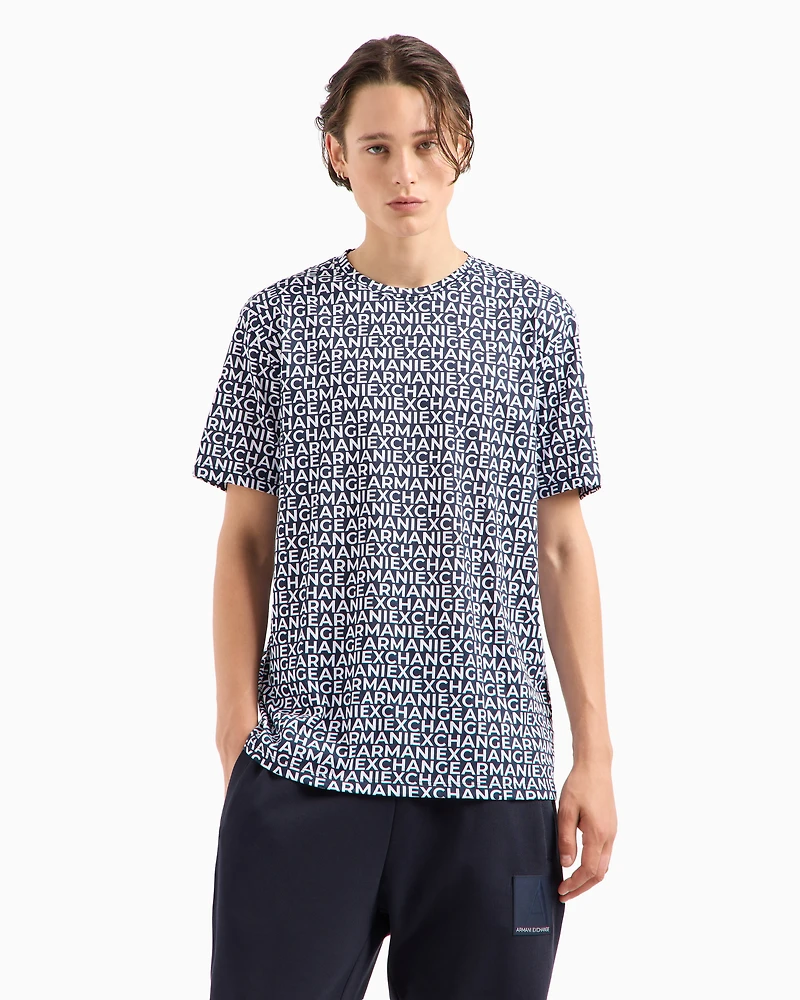 Regular fit T-shirt allover monogram cotton ASV