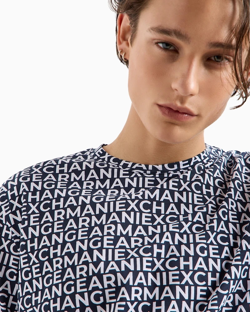 Regular fit T-shirt allover monogram cotton ASV