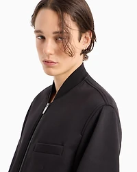 Bonded cotton long zip jacket