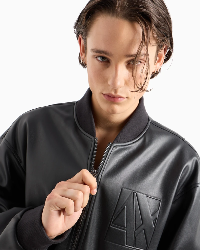 Blouson with embossed logo