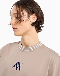 Regular fit T-shirt with striped crew neck ASV mercerised cotton