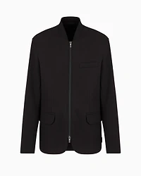 Bonded cotton long zip jacket