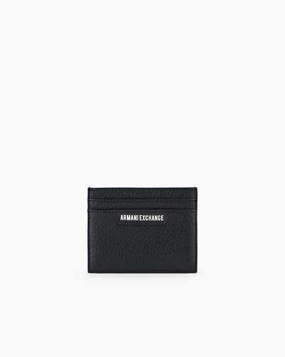 Card holder with logo plate in recycled ASV material