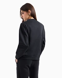 High neck sweatshirt with contrasting sparkling logo