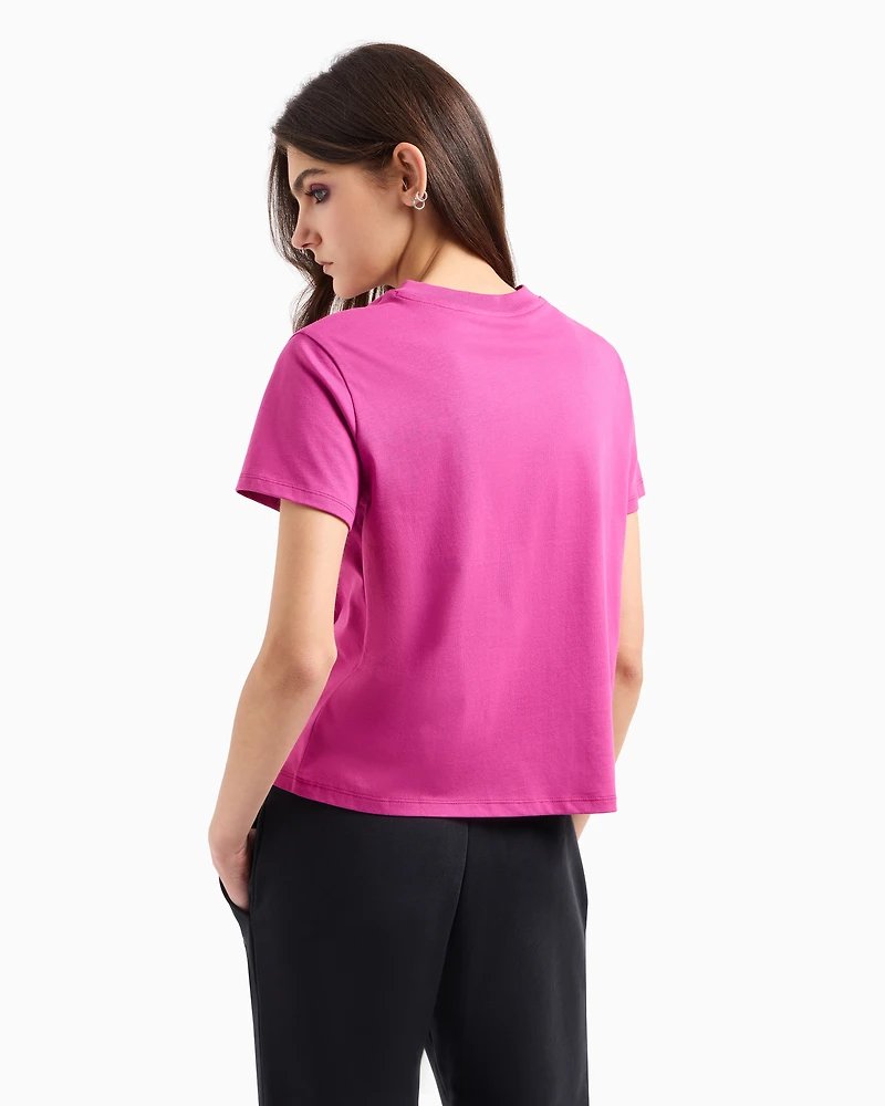 Slim fit jersey T-shirt with contrasting plate
