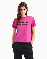 Slim fit jersey T-shirt with contrasting plate