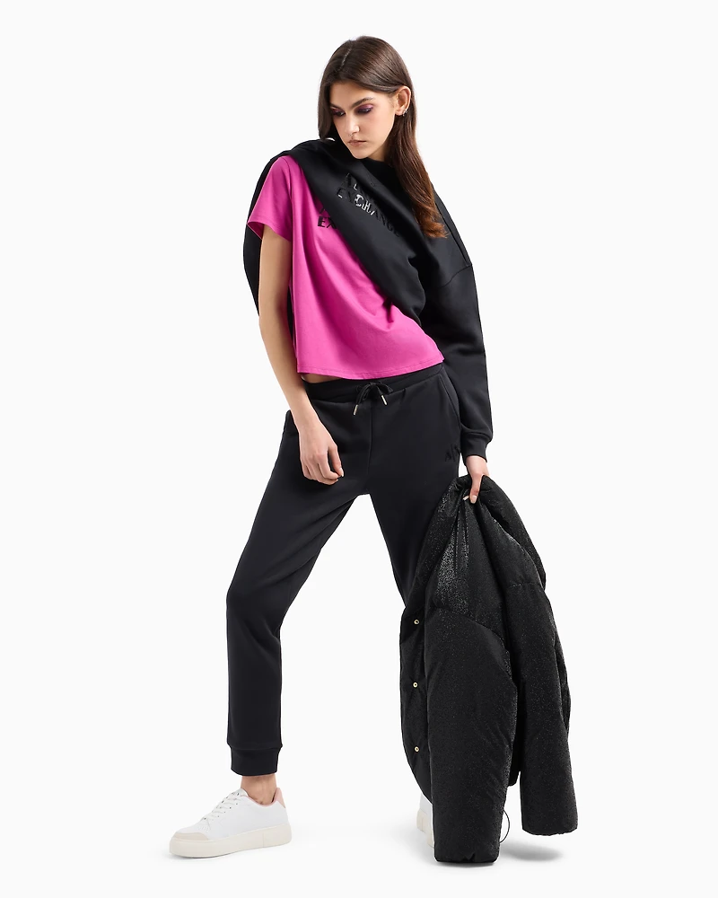 Slim fit jersey T-shirt with contrasting plate
