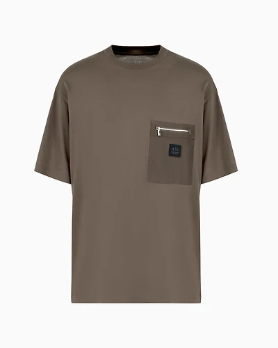Relaxed fit T-shirt with zip pocket and logo