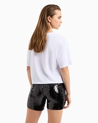 Cropped fit t-shirt "Can't stop thinking about you"