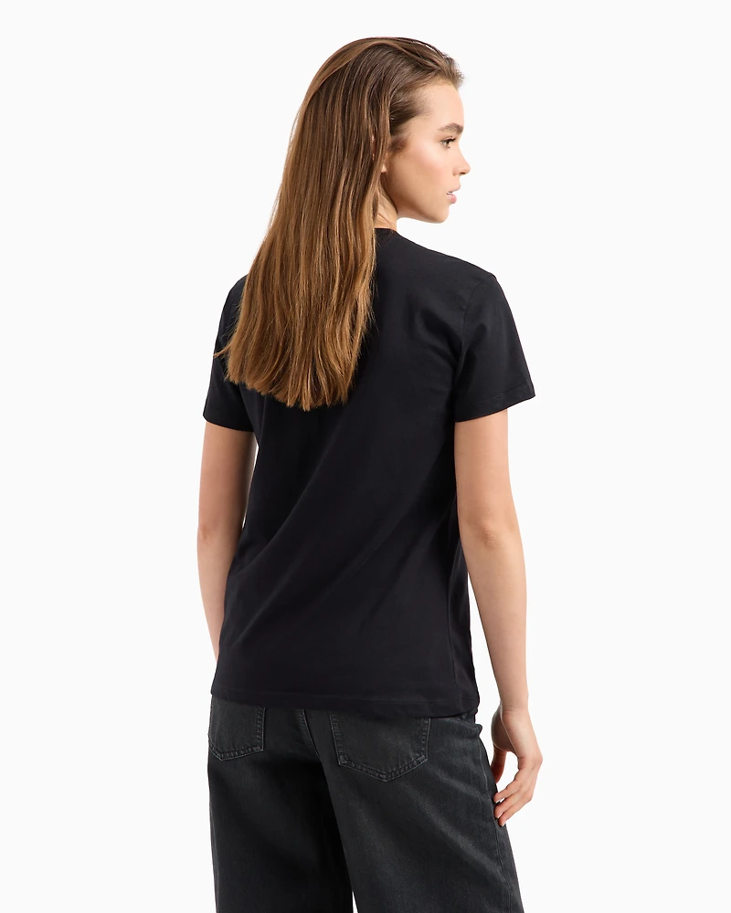 Regular fit V-neck T-shirt fabric