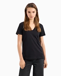 Regular fit V-neck T-shirt fabric