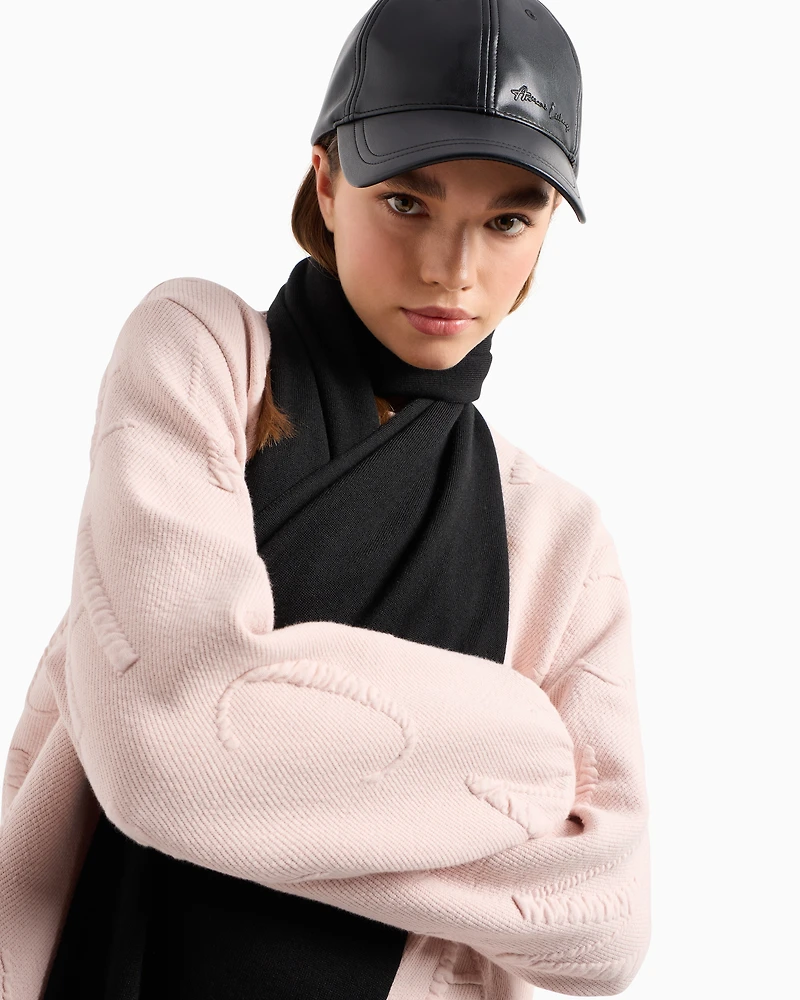 Scarf with embroidered logo