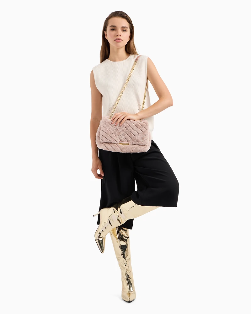 Ecofur shoulder bag with chain