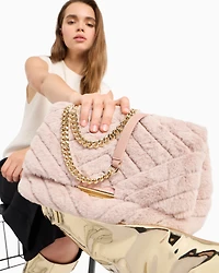 Ecofur shoulder bag with chain