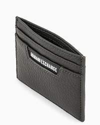 Card holder with logo plate in recycled ASV material