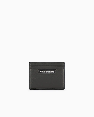 Card holder with logo plate in recycled ASV material